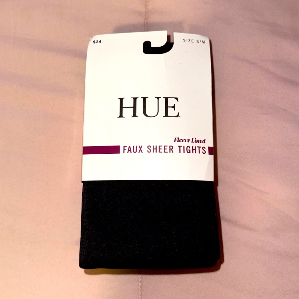 HUE Faux Sheer Fleece Tights